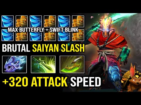 +320 ATTACK SPEED Super Saiyan Juggernaut Butterfly + Swift Blink Vs Anti Mage Late Game Dota 2