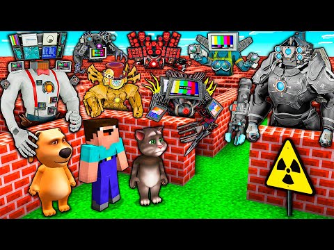 SURVIVAL MAZE of UPGRADED TITAN BOSSES and SPEAKER MAN vs SKIBIDI TOILET in MINECRAFT animation