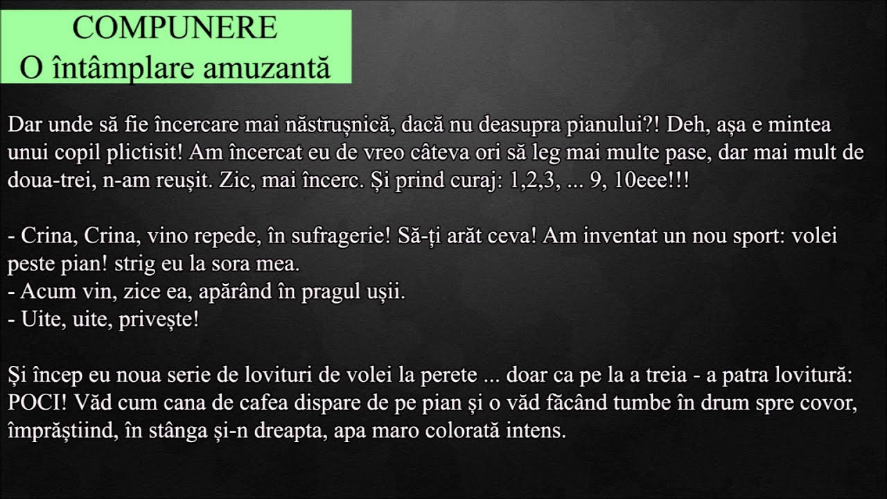 O intamplare amuzanta- compunere scoala