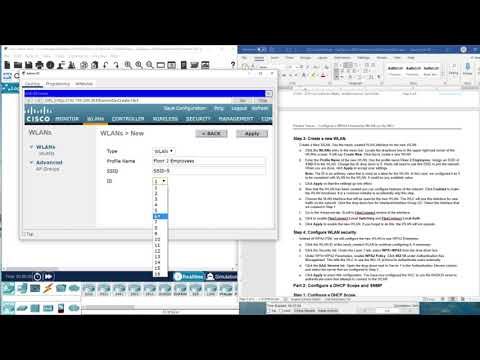 (CCNP ENCOR v8) 20.2.2 Packet Tracer - Configure a WPA2 Enterprise WLAN on the WLC
