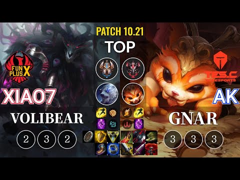 FPB xiao7 Volibear vs TES AK Gnar Top - KR Patch 10.21