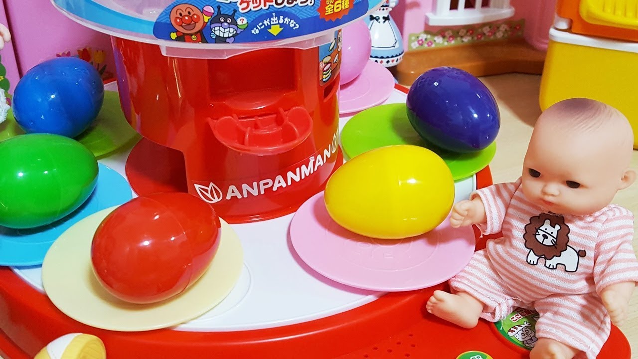 Baby Doli and conveyor belt sushi food toys surprise eggs and refrigerator baby doll play