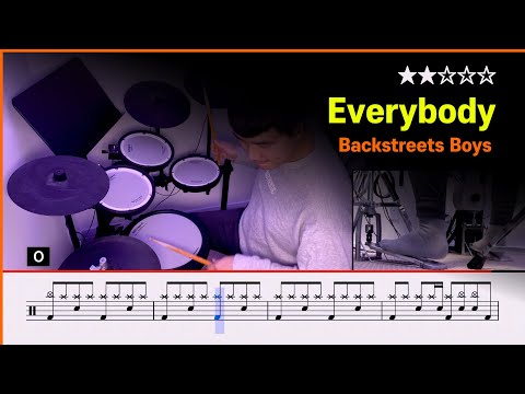 [Lv.04] Everybody - Backstreets Boys  (★★☆☆☆) Pop Drum Cover with Sheet Music