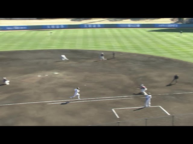 【MBG】隙をついた!! ホークス・緒方理貢 一塁への送球の間に三塁へ進みチャンスを拡大!!  2025年2月26日 福岡ソフトバンクホークス 対 ロッテ・ジャイアンツ