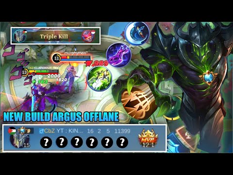GAMEPLAY ARGUS OFFLANE WITH INSPIRE| NEW ITEM ARGUS FOR OFFLANE BY SUPREME ARGUS | MLBB