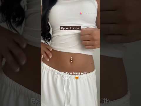 Belly Button Ring with Charms 😍 #piercing #jewelry #bodyjewellery #bellypiercing