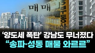 ‘양도세 폭탄’강남도 버티다 무너졌다…“송파·성동 매물 와르르”