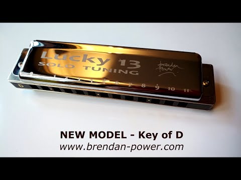 LUCKY 13 Mk2 HARMONICA in SOLO TUNING - Key of D, with Look-Dots!