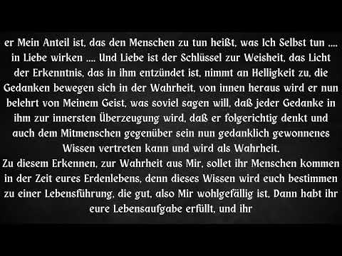 LEBENSAUFGABE DES MENSCHEN ....