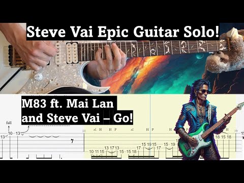 M83 ft. Steve Vai and Mai Lan - Go! Outro Solo Guitar Cover | Guitar Tab