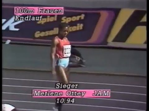 Merlene Ottey vs Florence Griffith-Joyner 100m vs Evelyn Ashford 100m (Cologne 87).