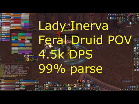 Shadowlands 9.0.2 Feral Druid POV - Lady Inerva Normal - 4.5k DPS - Guild Comms