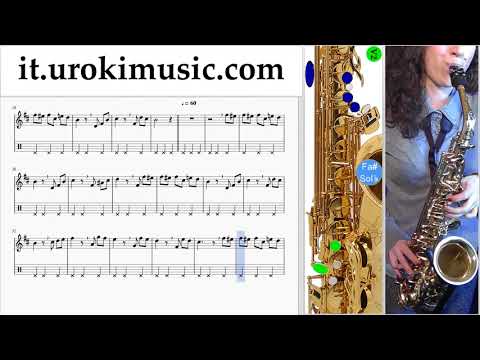 Lezioni di Sassofono Tenore Beethoven - Für Elise Tutorial Spartito Parte#2 um-b276