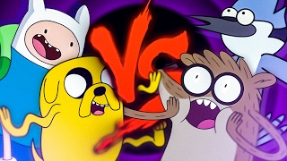 Finn e Jake VS. Mordecai e Rigby | Duelo de Titãs