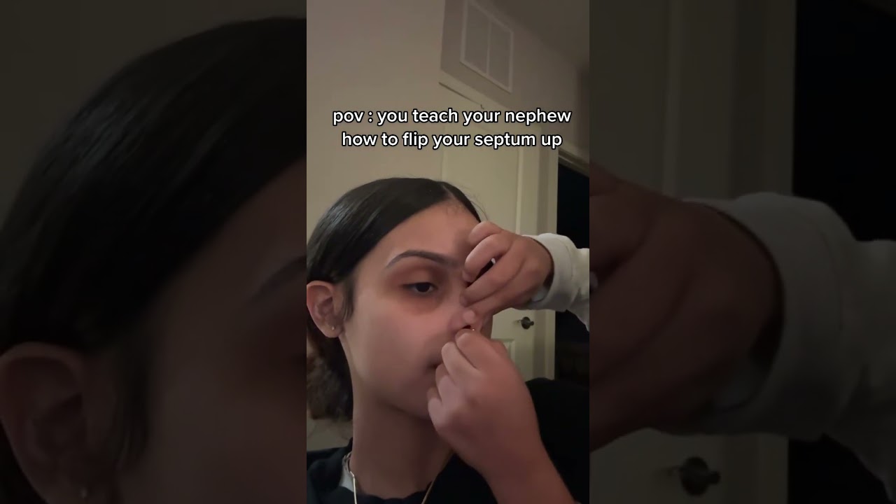Nephew Learns How to Flip Septum Piercing#septumpiercing #piercingtrick #familyfun