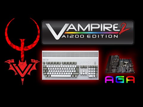 Amiga Vampire 1200 Quake running on 68080 CPU, FPU, and motherboard AGA