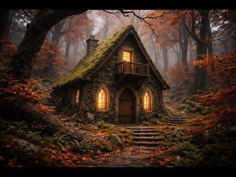 Cozy Moss-Roof Cottage in the Woods | Relaxing Fantasy Ambience