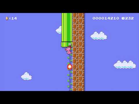 Mario Maker - SMB 2 level recreated in SMB 1 (NES Remix Event Course)