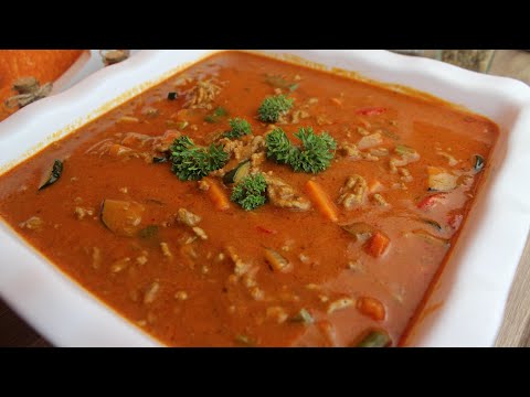 Minced meat soup quick and tasty with lots of vegetables, stew minced meat recipe