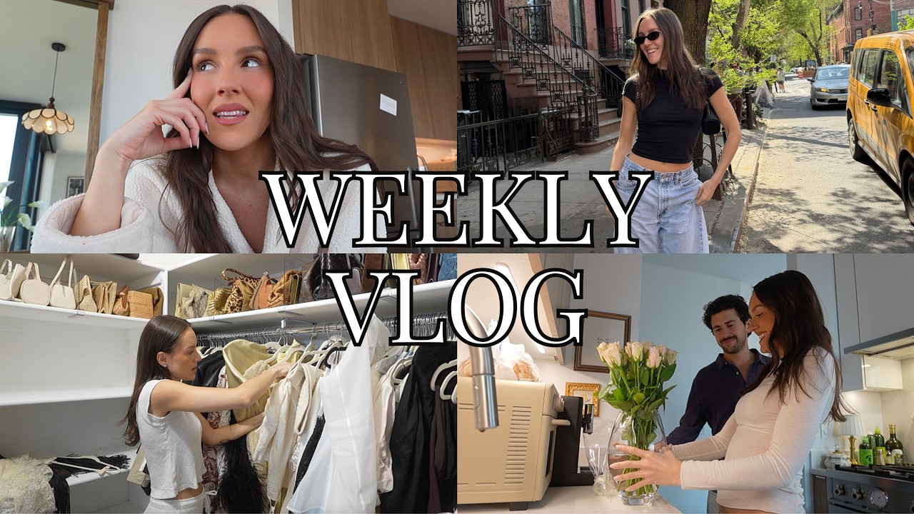 weekly vlog: spring reset, closet makeover, catching up & a fun week in my life in new york!