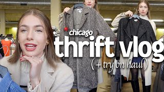 thrift with me in CHICAGO!! (the BEST goodwill in the city) + try on haul | thrift vlog