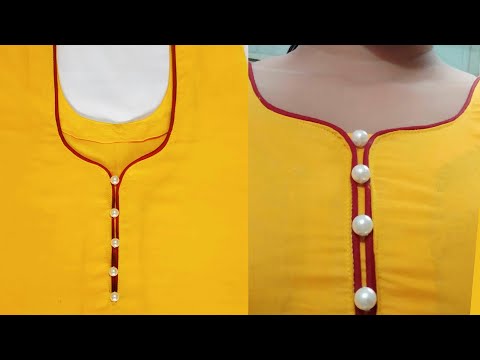 পাইপিং দিয়ে খুব সুন্দর গলার ডিজাইন তৈরি#Neck design cutting and stitching with dori piping Video