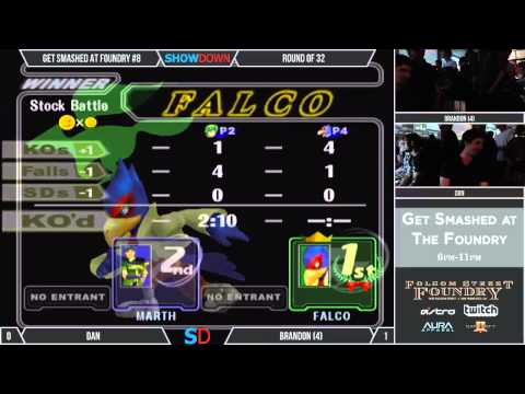 Get Smashed at the Foundry #8 - Winner: Ro32 - Dan (Marth) vs HMW (Falco)