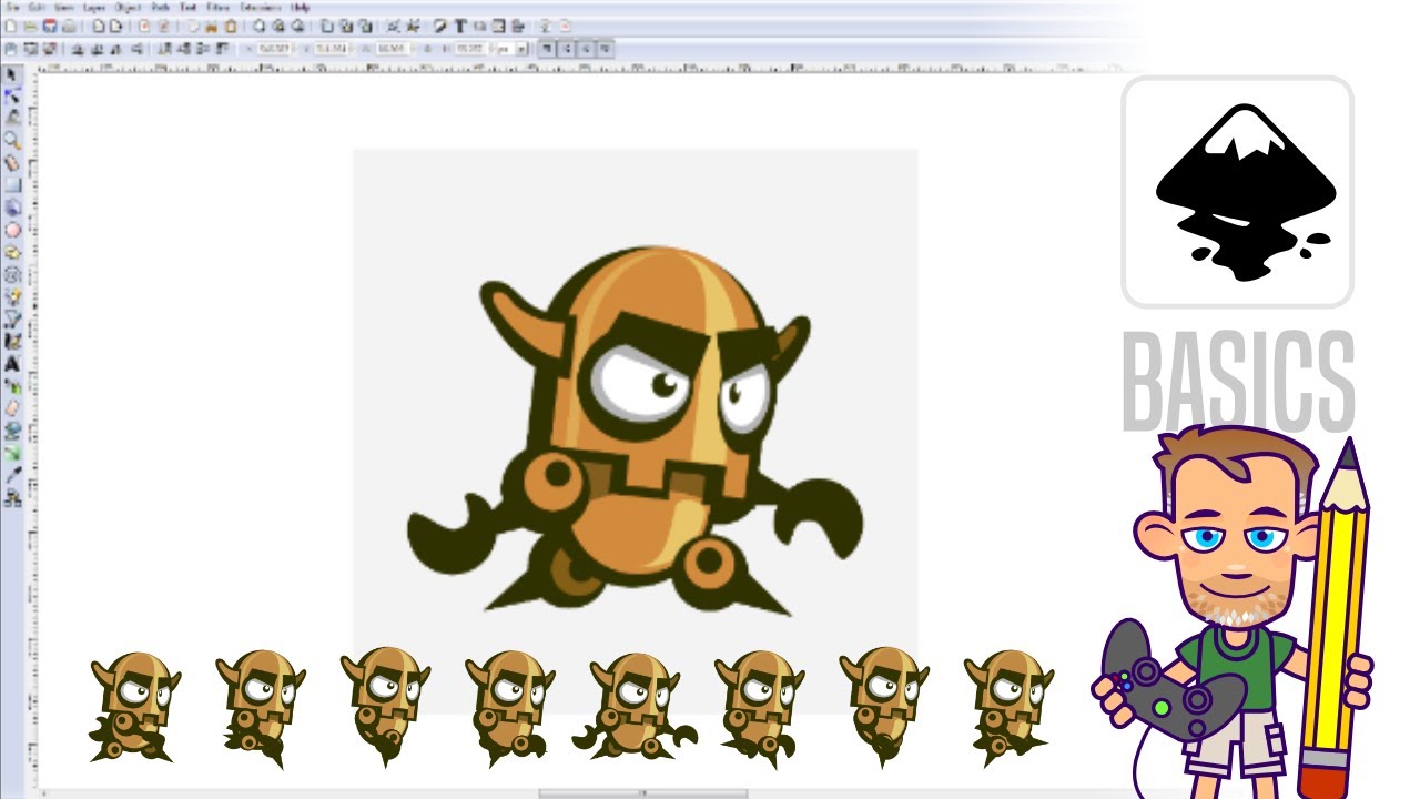Inkscape Tutorial - Game Art Creation - Set up the Run Animation