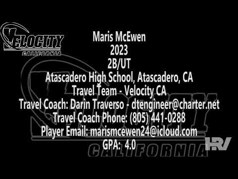 2023 Maris McEwen 🥎 Second Base, Utility, Softball Skills Video - Ca Velocity