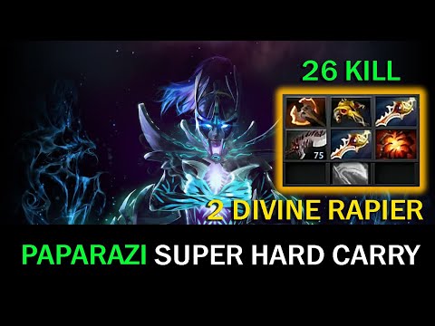 PAPARAZI Phantom Assassin 2 Divine Rapier Power Crit Kill - Dota 2 Gameplay