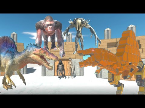 PRIMATES AND INFERNALS CHALLENGE MECHA SPINOSAURUS + CARNIVORE DINOS -  BONUS  -  ARBS