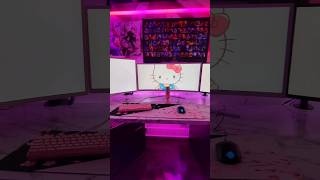 late night pc setup ft. sanrio wallpaper :3 #pc #pcsetup #pinksetup #gamingsetup #desktop