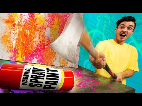 Spray Paint Can DESTRUCTION Challenge!! Video