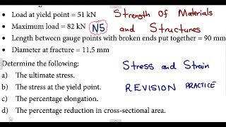 Strength of Materials and Structures N5 Stress and Strain Revision @mathszoneafricanmotives