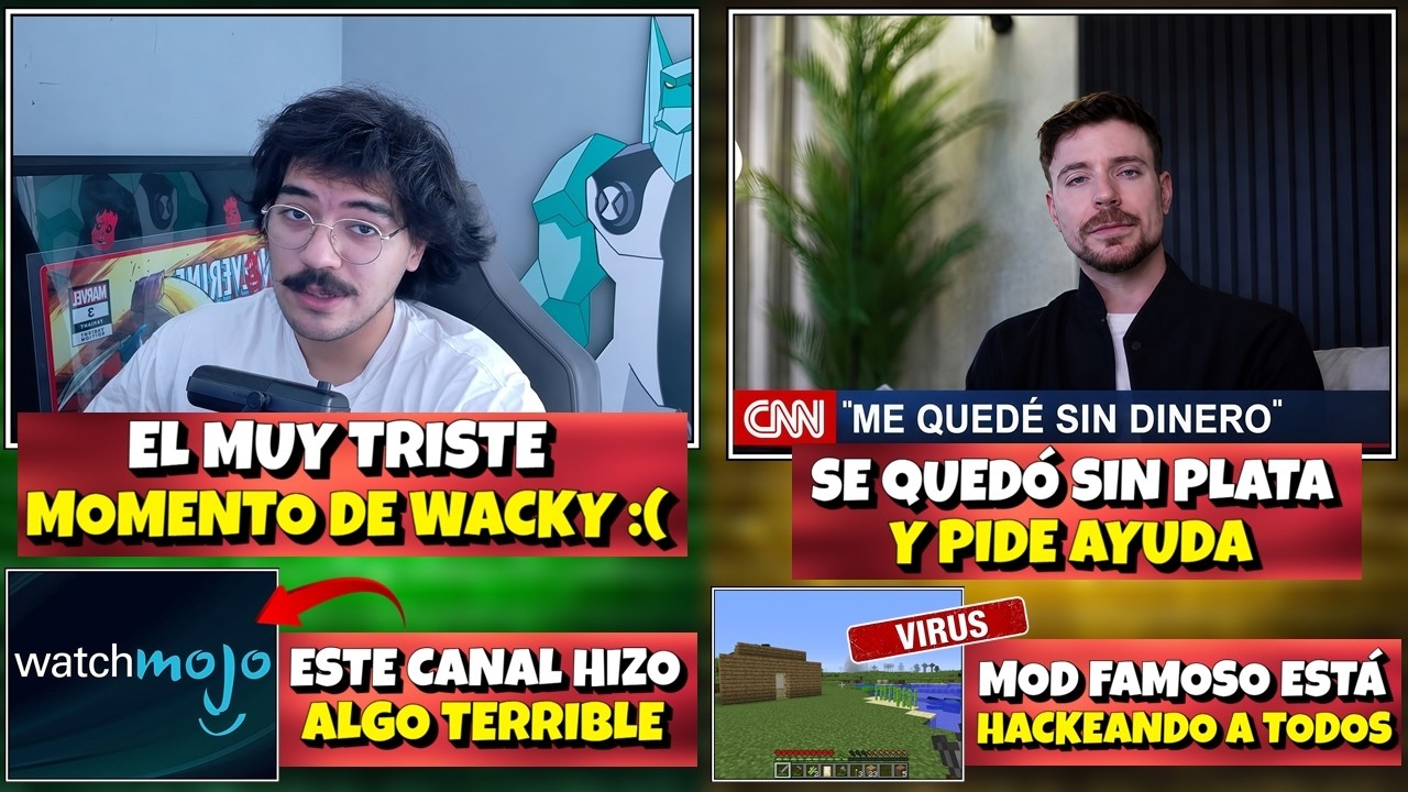 EL MUY TRISTE MOMENTO DE EL WACKY :( | MrBEAST SE QUEDÓ SIN PLATA | MOD DE MINECRAFT HACKEA A TODOS
