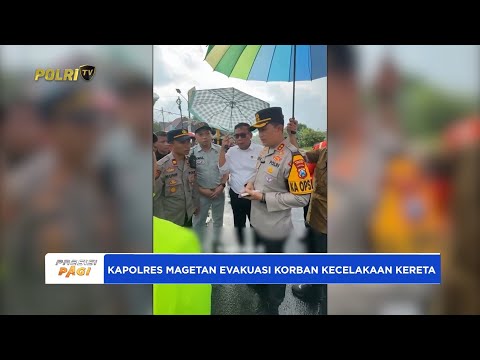 KAPOLRES MAGETAN DAN TIM GABUNGAN EVAKUASI KORBAN KECELAKAAN KERETA