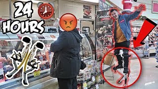 24 HOUR ROBOT LEGS CHALLENGE!! (BIONIC JUMPING STILTS IN PUBLIC)