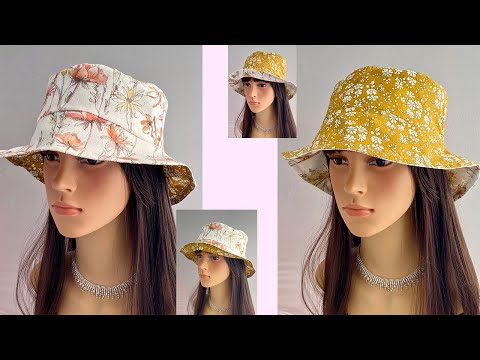 💖 Beautiful Summer bucket hat cutting and sewing |...