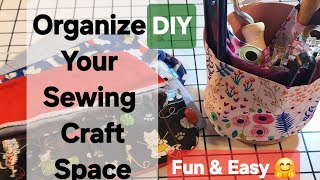 Organize Your Sewing Space, Learn How To Make A Fabric Cup Organizer In Minutes For Beginner Sewers