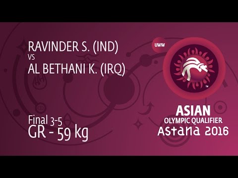 BRONZE GR - 59 kg: K. AL BETHANI (IRQ) df. S. RAVINDER (IND), 9-6