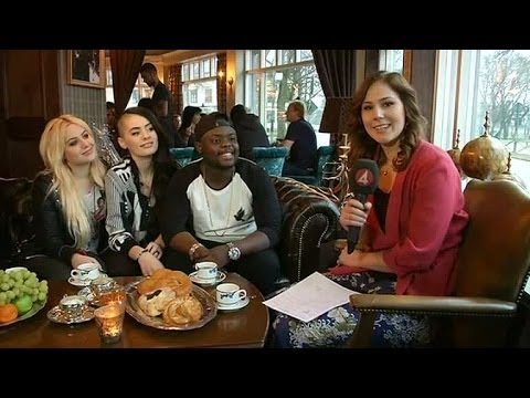 Maria Forsblom äter schlagerfrukost med nykomlingarna i Jem - Nyhetsmorgon (TV4)