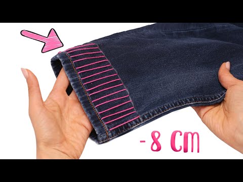 Sewing trick - how to hem your jeans without cutting the original hem!