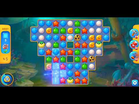 Fishdom. 8407 level no boosters and diamonds. 14 moves