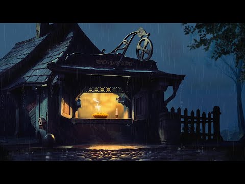 1940s Cottagecore: Rainy night in a cozy cottage w/ oldies playing in another room