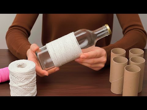 DON'T THROW AWAY GLASS MILK BOTTLES ANYMORE!😍 SIMPLE BUT VERY BEAUTIFUL DIY IDEA!