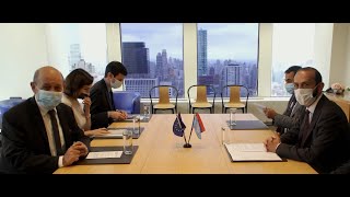 Министр иностранных дел Армении Арарат Мирзоян провел встречу с министром иностранных дел Франции Жан-Ив Ле Дрианом
