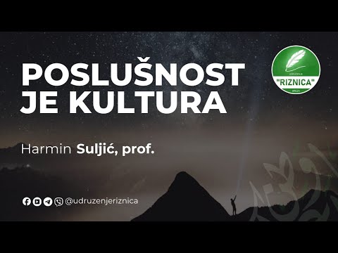 Poslušnost je kultura - Harmin Suljić, prof.