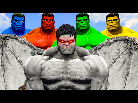 Hulk Army | Blue Hulk & Red Hulk & Yellow Hulk vs Grey Hulk Wings - What If Battle Superheroes