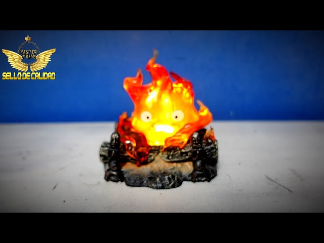 Vídeo relacionado con KUWUNG Luz nocturna Calcifer, lámpara Calcifer, adornos modelo de escritorio Calcifer, lindos adornos de elfos de fuego de anime, luz ambiental de llama adecuada para Halloween