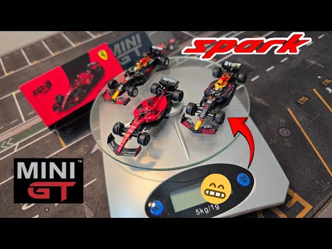 Let's weigh them ⚖️ BBR Formula 1 Ferrari SF 23 compare with Minigt and Sparky. 
